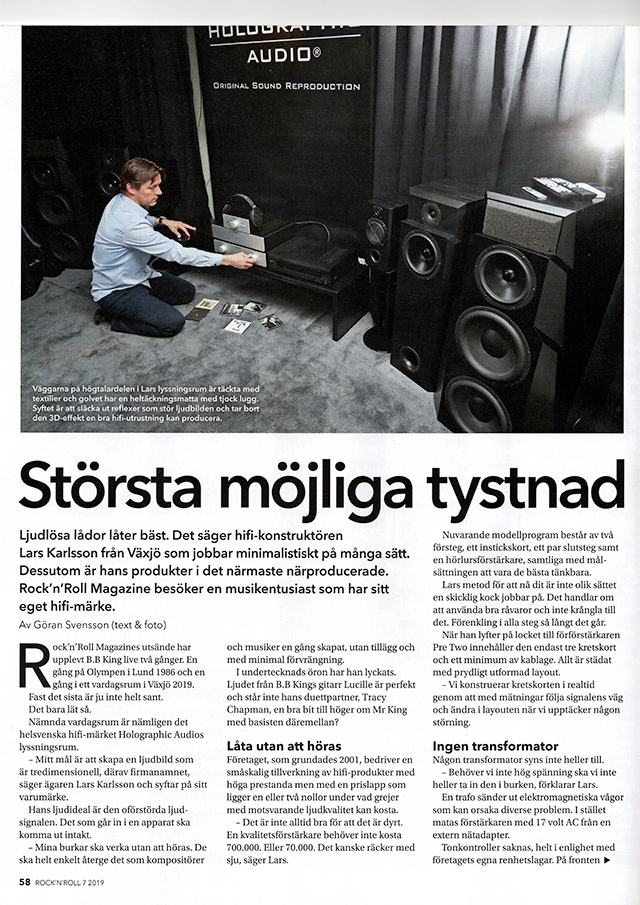 Reportage i Rock'n Roll Magazine